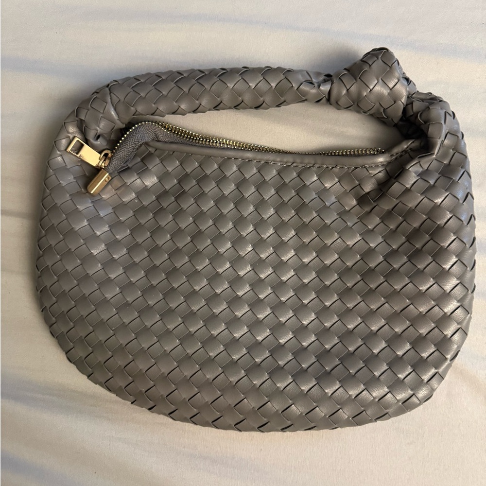 Anthropologie Melie Bianco Gray Woven Hobo Bag